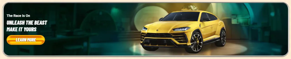 Banner de promoción de SUV de lujo "Desata la Bestia" Vegasino